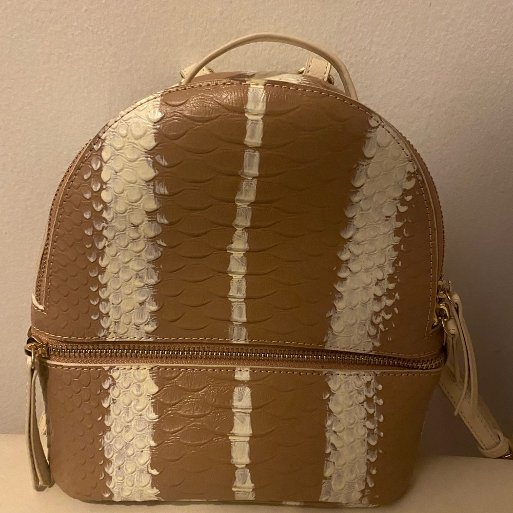 LF Pink and White Mini Backpack
